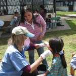 young girl receiving dental care