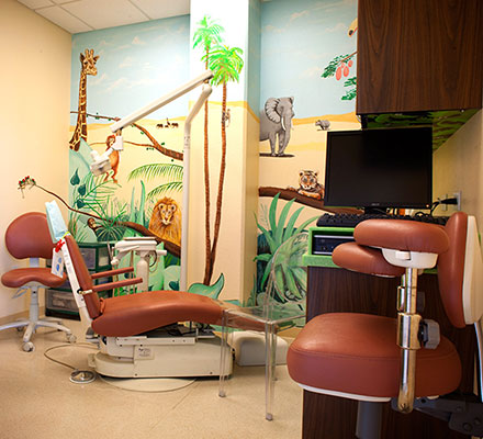 multiple dental chairs and computer