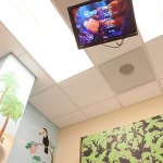 Tv at the top with easy access for patients