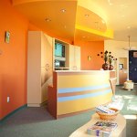 Front desk with sunlight