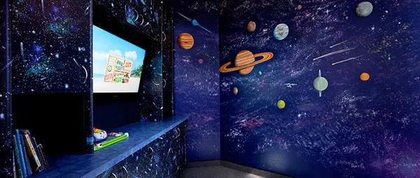 wide shot of planetarium room