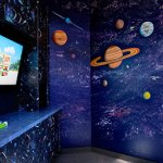 wide shot of planetarium room