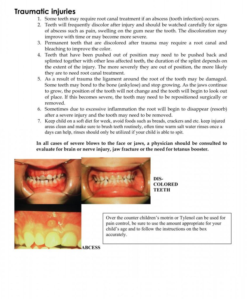 traumatic injuries homecare instructions